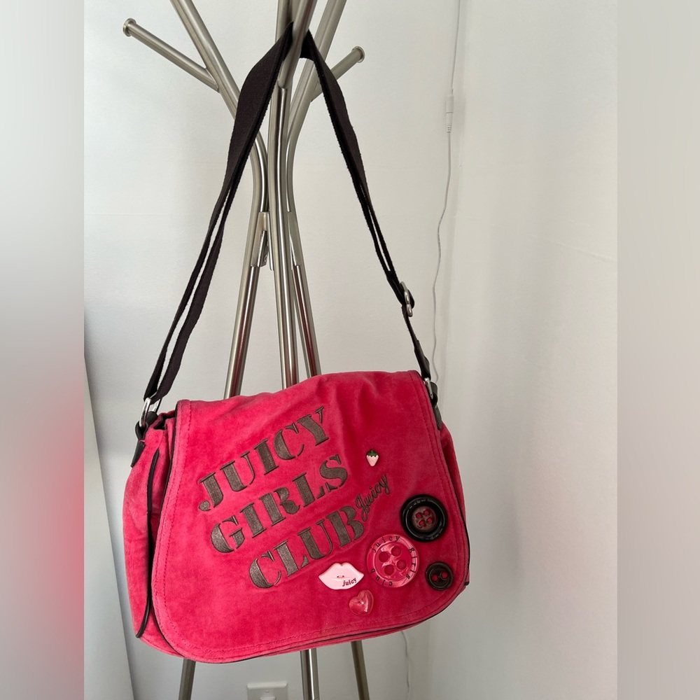 Y2K Juicy Couture Rare Vintage Pink Large Crossbody - Picture 2 of 16